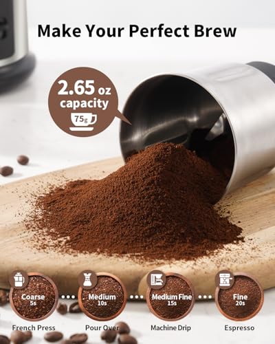 One Touch Coffee Grinder Electric (Silver / 1 BOWL)