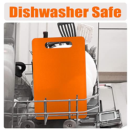 Plastic Utility Cutting Board with Handles (Orange)