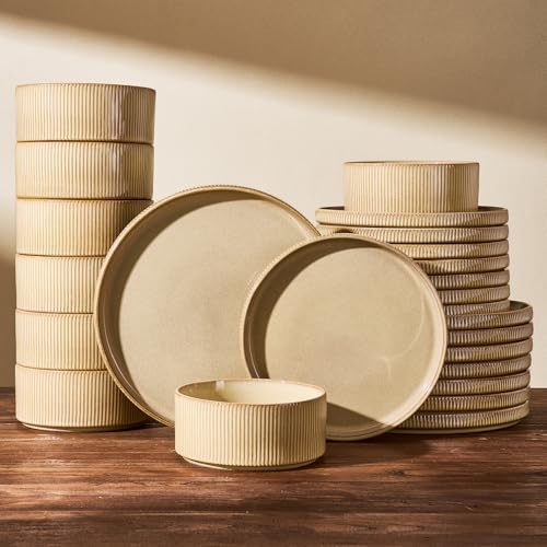 Stoneware Dinnerware Sets (Cream)