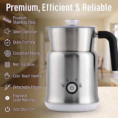 Zulay Electric Hot Chocolate Maker Machine (Cloud Silver / Frother Steamer)