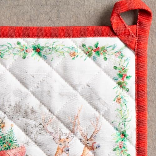 Pot Holders 100% Cotton Potholders (114 - Christmas Tradition / 8" x 8" (Pot Holder Pack of 2))