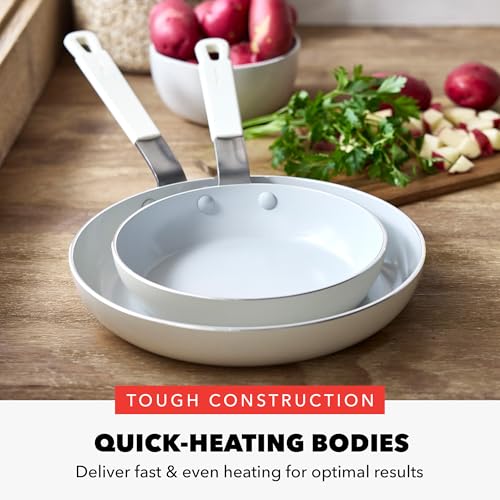 x Bobby Flay 2 Piece (8" and 10" Frying Pan Skillet Set / Cream)