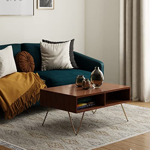 Hunter 36" Wide Solid Mango Wood Coffee Table in Brown (Lift Top Coffee Table / 36 inch / Umber Brown)