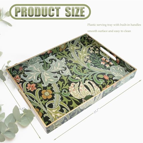 Plastic Serving Tray with Handles for Coffee Table (Multi a)