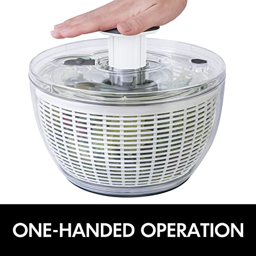 Salad Spinner Large Lettuce Spinner Kitchen Gadgets (6.3QT / White)