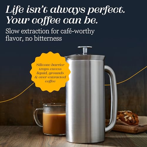 P7 French Press (32 oz / Brushed Stainless Steel)