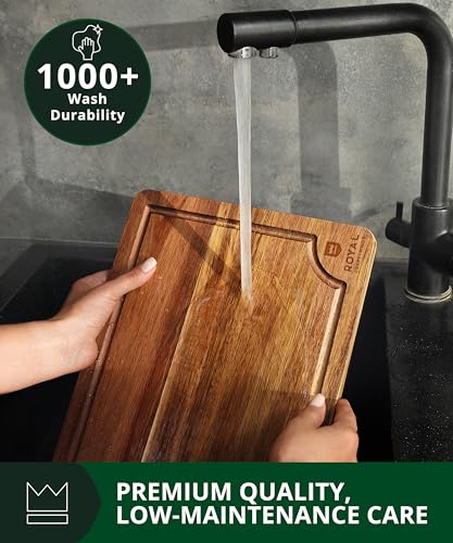 Wooden Cutting Boards for Kitchen Meal Prep & Serving (3-Piece / Dark Brown)