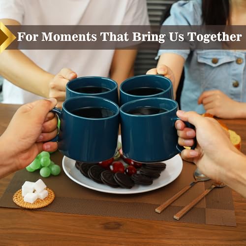 Coffee Mugs Gift Set of 4 (Blue)