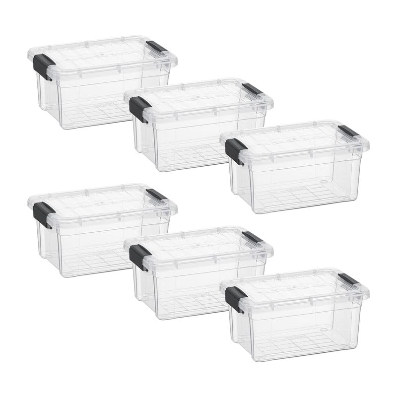 3.4 Quart Clear Plastic Storage Boxes with Lids (3.4 Quart)