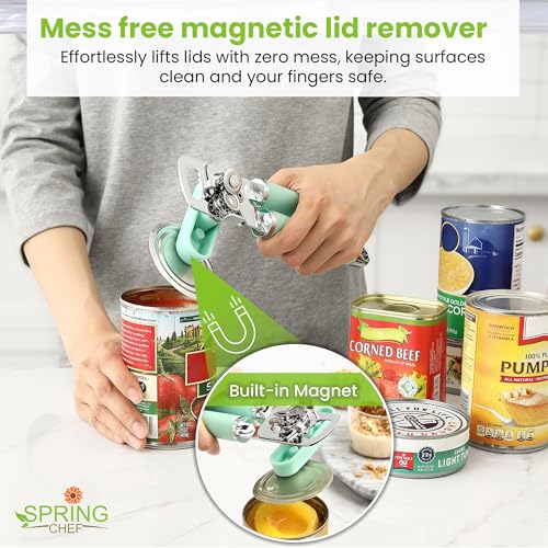 Stainless Steel Manual Can Opener with Soft Grip Handles