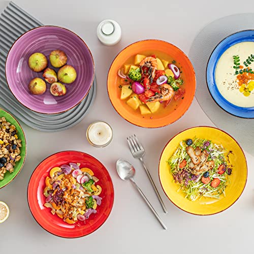 Bonita Pasta Bowls Set of 6 (Warm Color / 38 Oz)