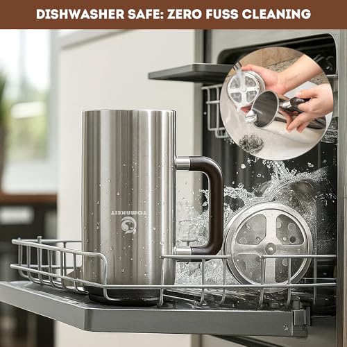 1L 34 Oz French Press Coffee Maker (Silver-Upgrade)