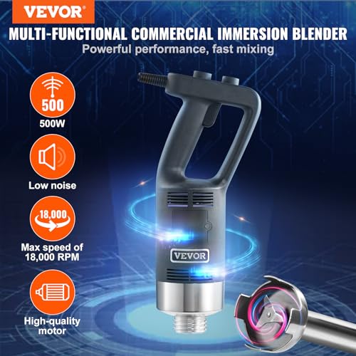 Commercial Immersion Blender 500 W 20 Inch Heavy Duty Hand Mixer (500Watt 20inch)