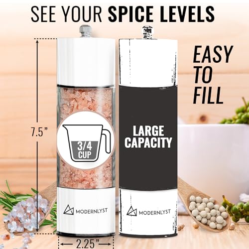 Manual Salt and Pepper Grinder Set of 2 (White)