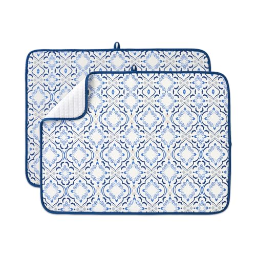 Dish Drying Mats 2 Pack (18''X24'' / Morrocan Tile)