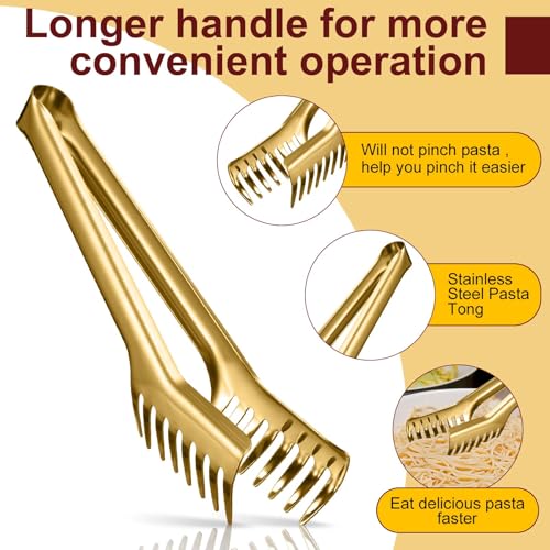 Stainless Steel Spaghetti Spoon and Pasta Tongs Set