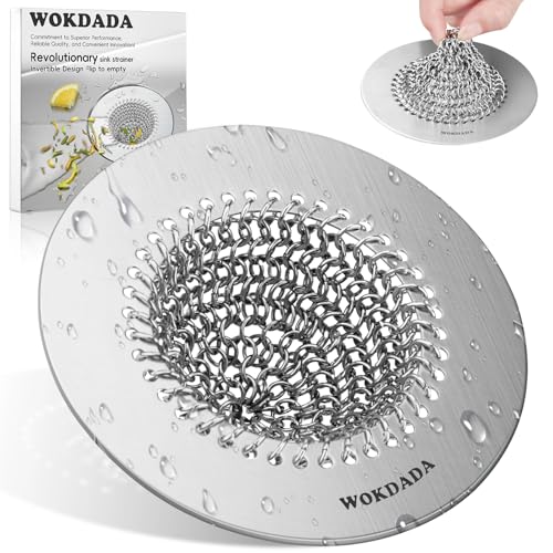Reversible Kitchen Sink Drain Strainer (Bright Silver)