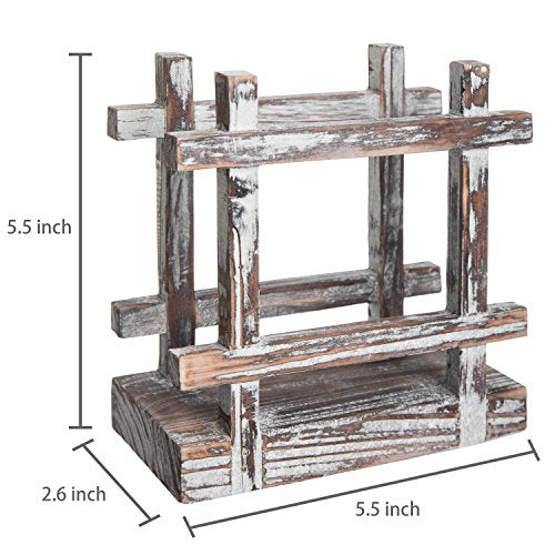 Farmhouse Rustic Torched Wood Napkin Holder for Table with Cross