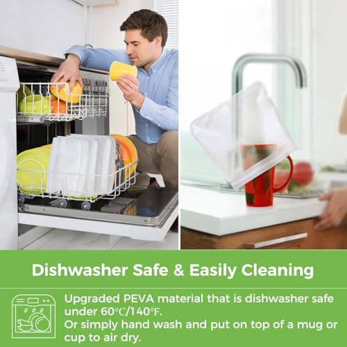 10 Pack Dishwasher Safe Reusable Sandwich Bags (10 Pack-10 Sandwich / White)