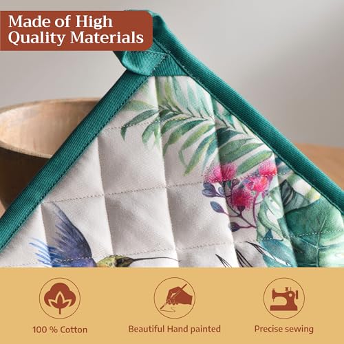 Pot Holders 100% Cotton Potholders (011 - Tropiques / 8" x 8" (Pot Holder Pack of 1))