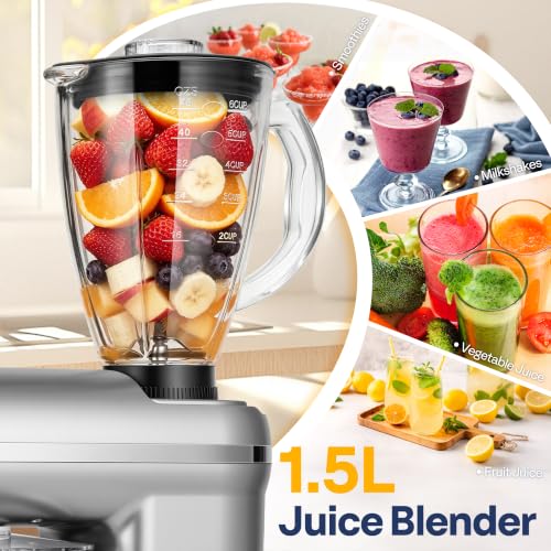 3-in-1 Stand Mixer, 6-Quart Tilt-Head Mixer, 10 Speeds, Silver (3-in-1 / Silver)