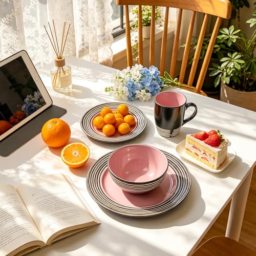 16 Piece Dinnerware Set (Rose / Service for 4 - 16pc Set)