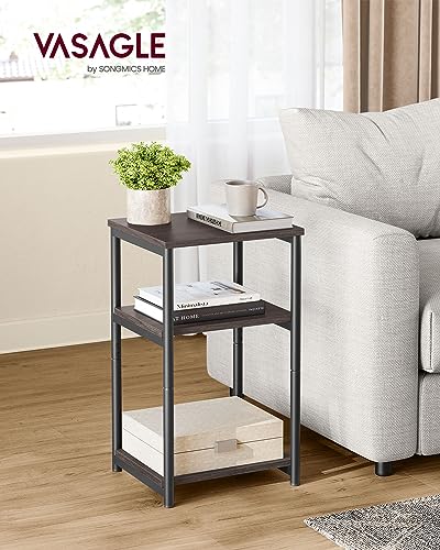 Side Table Small End Table (Chestnut Brown + Ink Black)