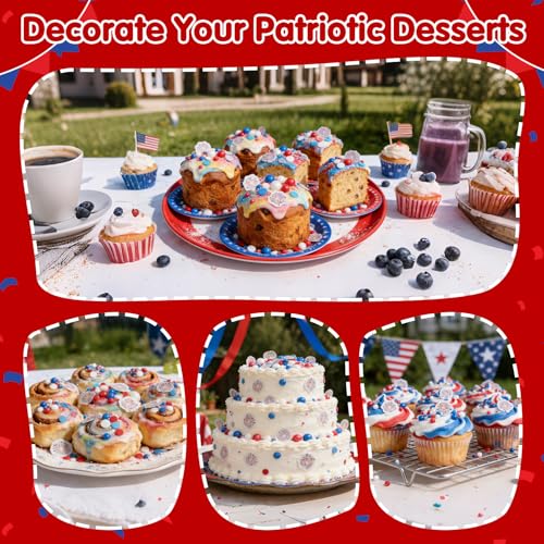 Edible Red White Blue Confetti Sprinkles (Patriotic Mix)