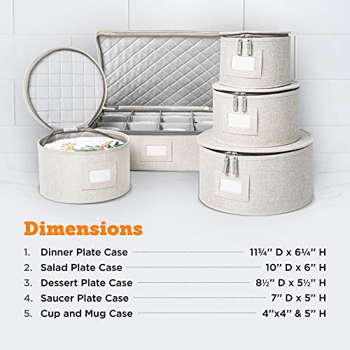 China Storage Containers (Cream / 5 Piece Quilted Set for China Storage)