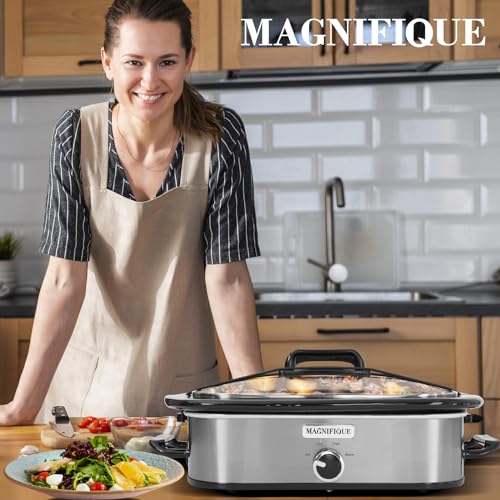 Magnifique 4 Quart Slow Cooker with Casserole Manual Warm Setting