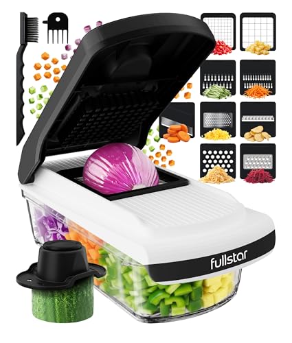 Pro Core Vegetable Chopper & Mandoline Slicer (White/Black / 9-in-1)
