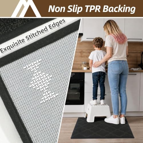 Kitchen Rugs Non Slip Washable 32"x48" (Black / 32"X 48")