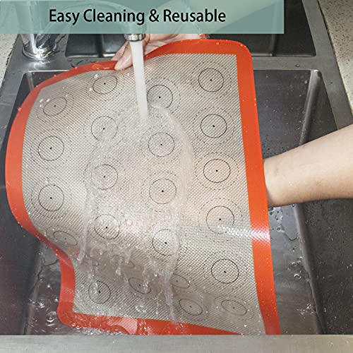 Macaron Silicone Baking Mats for Half Sheet Pan (Bright Orange / 16.5"L x 11.6"W)