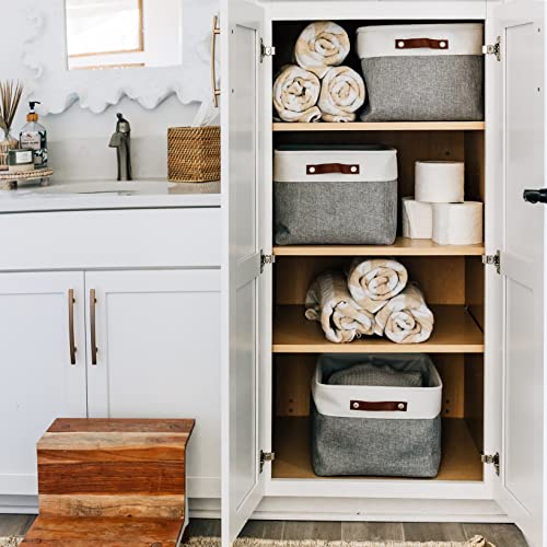 16x12.5in Storage Baskets (Gray / Off-White / Extra Large - 3pc)