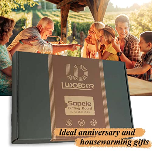 Solid Sapele Wood Cutting Board One (S--15*11*1in (38*28*2.5cm))