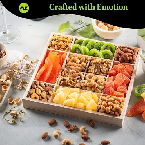 Gourmet Collection (6. Happy Birthday Dried Fruits & Nuts Wooden Tray)