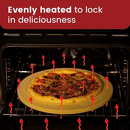 K ROCKSHEAT 15 Inch Round Pizza Stone for Oven Grill BBQ (15" Dia)