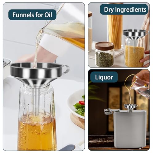 5 Pack Funnels for Filling Bottles Stainless Steel