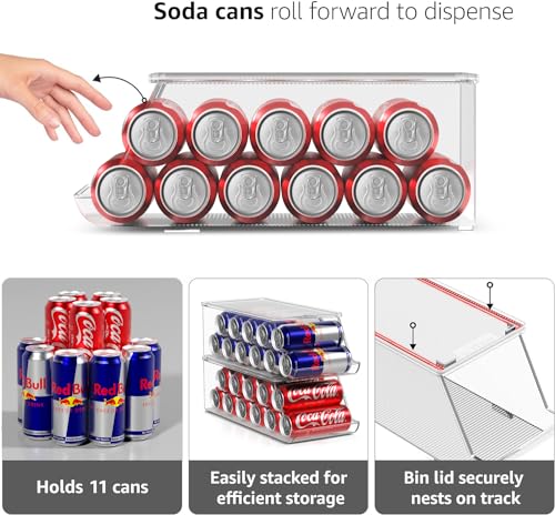 Clear Skinny Can Organizer for Fridge (2 Count)