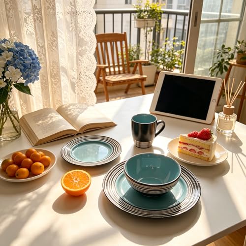16 Piece Dinnerware Set (Tiffany Blue / Service for 4 - 16pc Set)