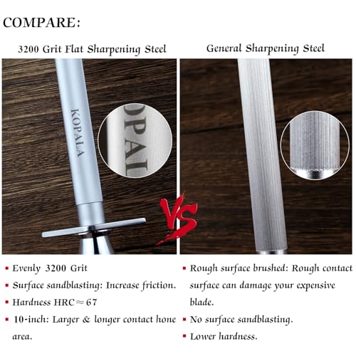 Sharpening Steel Knife Sharpener Rod Round 10 IN Honing Steel for Knife