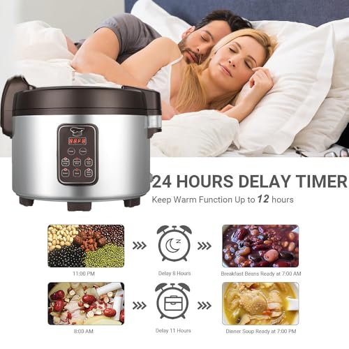 15L Commercial Rice Cooker & Warmer (Silver & Black / 84 Cups Cooked - Smart Rice Cooker & Warmer)