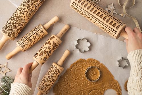 FROST Embossing rolling pin for Christmas cookies