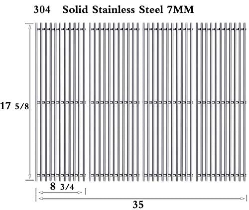 SF7241(4-Pack) 17 5/8" Stainless Steel Cooking Grid Grates Replacement for Kenmore 148.16656010, 148.23682310, 640-05057386-4, 90118. Master Forge SH3118B BG179A, BG179C Gas Grill (17 5/8" X 35")