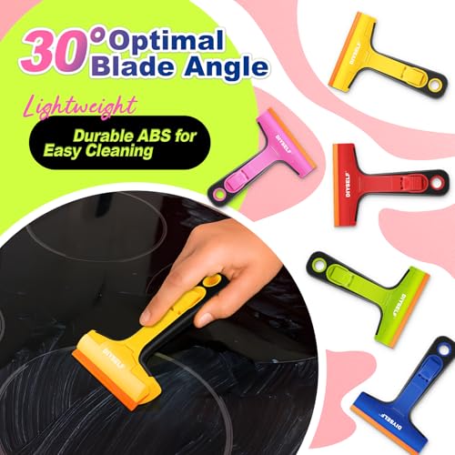 Window Scraper with 5 Pcs 4 (5PCS Plastic Blades / Blue)