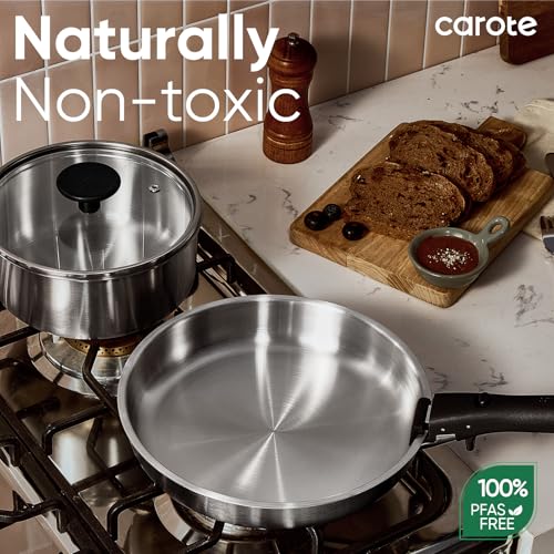 15pcs Tri Ply Stainless Steel Cookware Set with Detachable Handle (Silver / 15 pieces)