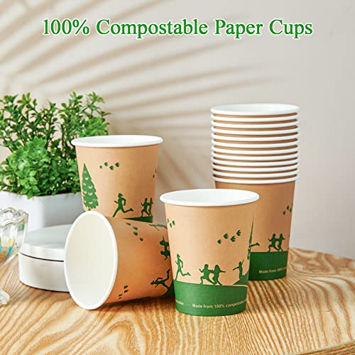 8 oz Compostable Paper Coffee Cups with PLA Lined (8oz-300)