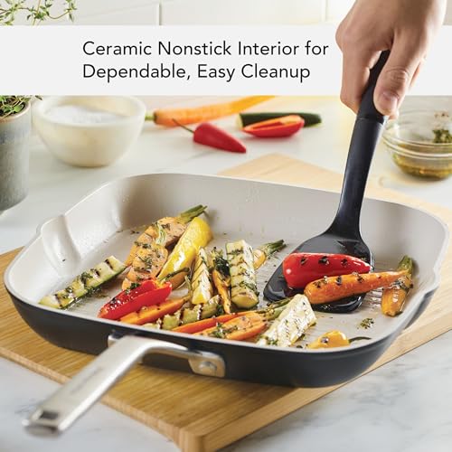 Hard Anodized Ceramic Nonstick Grill Pan (Matte Black)