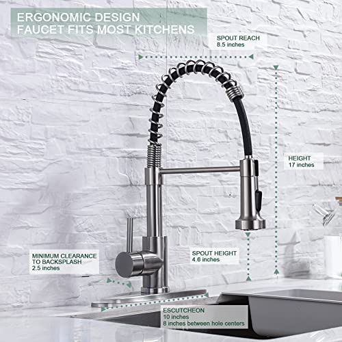 Pull Down Kitchen Faucet (Stainless Steel)