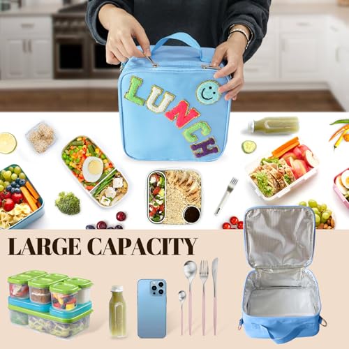Insulated Lunch Bag With Adjustable Shoulder Strap (Dark Blue)